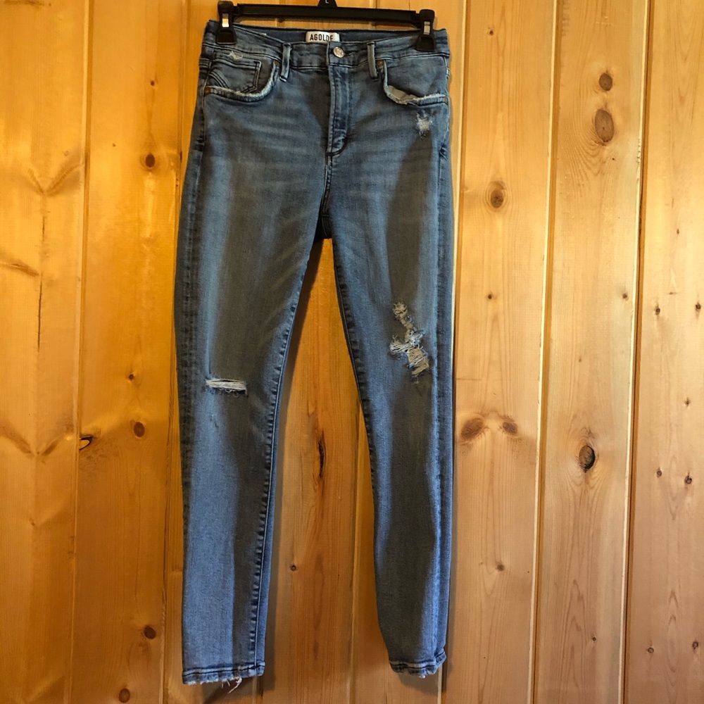 Agolde Sophie Ripped High Waist Crop Skinny